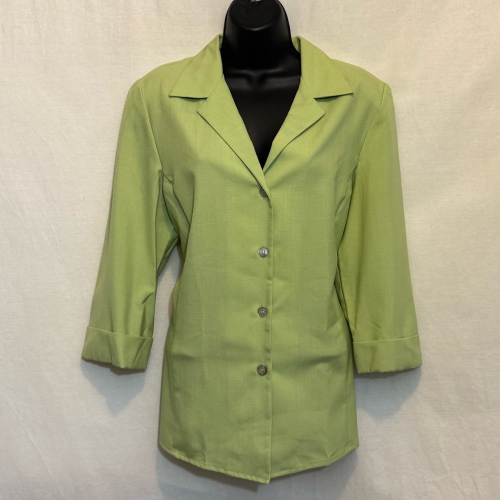 B-124 Requirements Green‎ 1/2 Sleeve Lined Blazer Suit Jacket Size 12